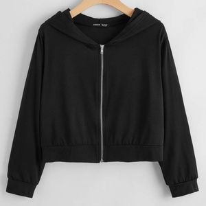 crop zip-up hoodie
